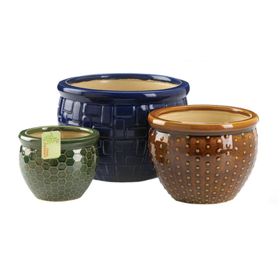 DESIGNER TRIO CERAMIC PLANT POTS Default Title