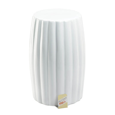 GLOSSY WHITE CERAMIC STOOL Default Title