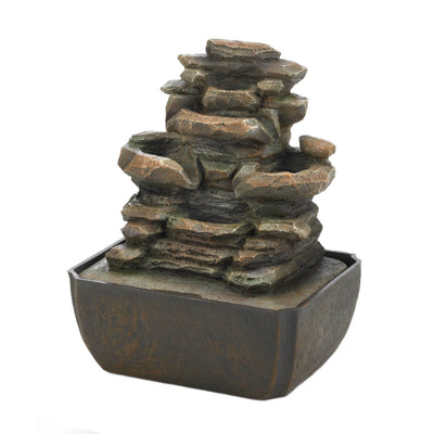 TIERED ROCK FORMATION TABLETOP FOUNTAIN Default Title