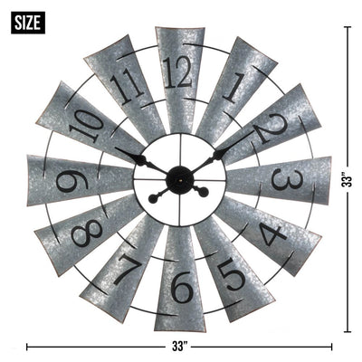 GALVANIZED WINDMILL WALL CLOCK Default Title