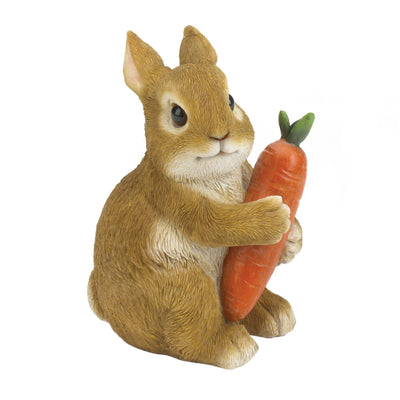 BUNNY HUGGING CARROT GARDEN FIGURINE Default Title