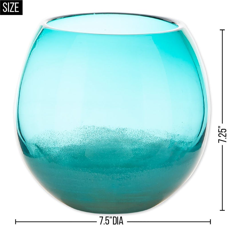 LARGE AQUA FISH BOWL VASE Default Title