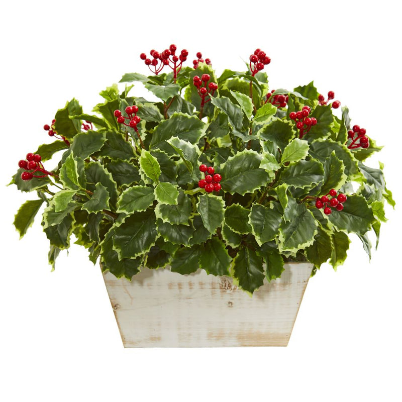 Variegated Holly Leaf Artificial Plant (Real Touch) Default Title