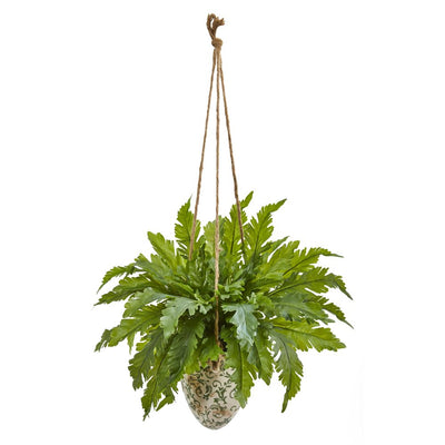 29” Fern Artificial Plant in Hanging Vase Default Title