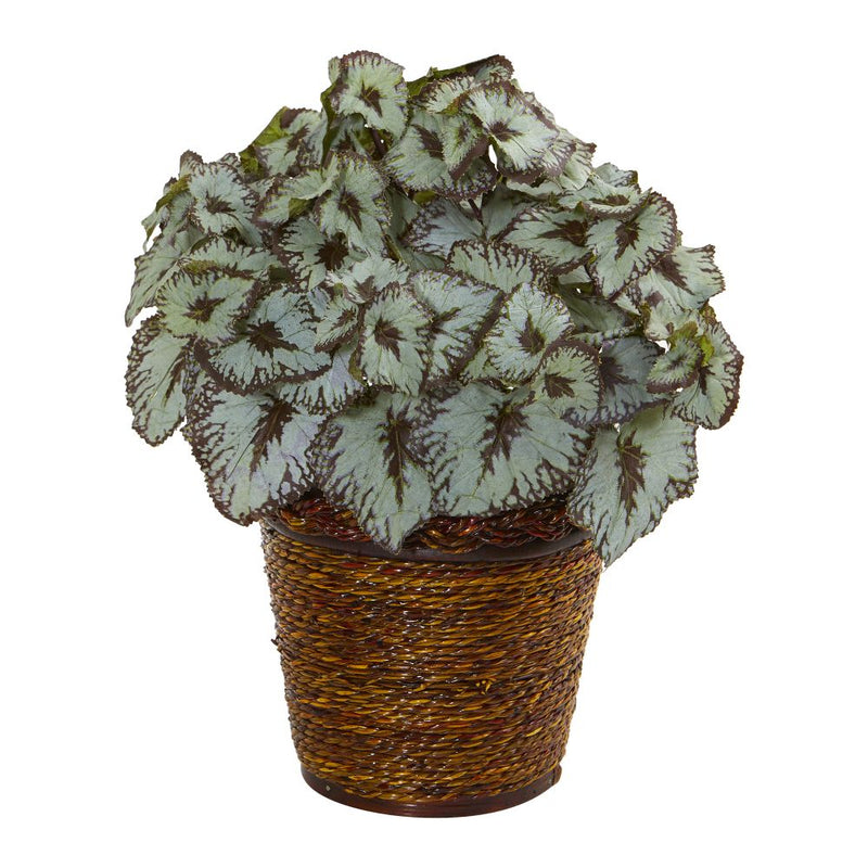 13” Begonia Artificial Plant in Basket Default Title