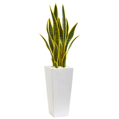 3’ Sansevieria Artificial Plant in White Planter Default Title