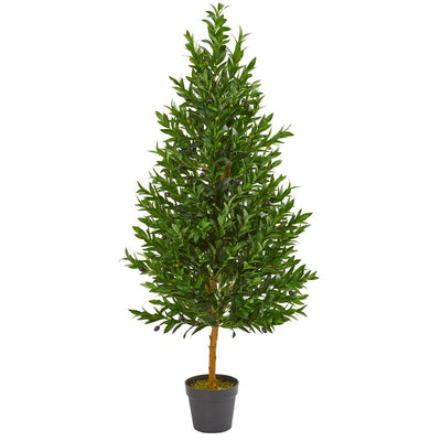 4.5’ Olive Cone Topiary Artificial Tree UV Resistant (Indoor/Outdoor) Default Title