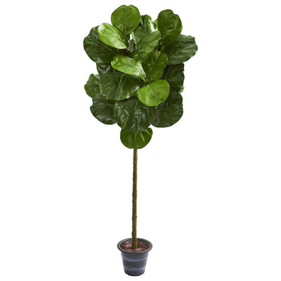 4’ Fiddle Leaf Artificial Tree With Decorative Planter Default Title