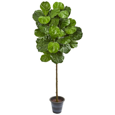 5’ Fiddle Leaf Artificial Tree With Decorative Planter Default Title