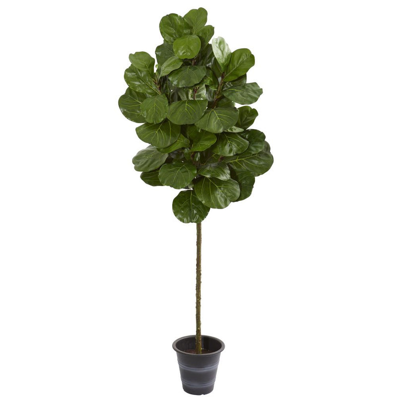 6.5’ Fiddle Leaf Artificial Tree With Decorative Planter Default Title