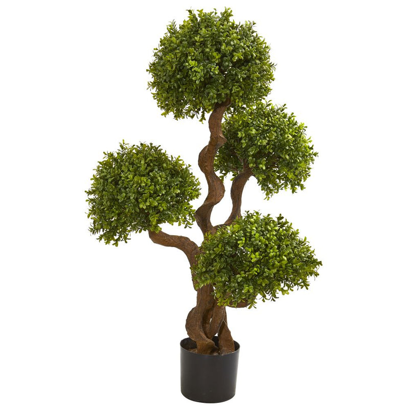 3.5’ Four Ball Boxwood Artificial Topiary Tree Default Title