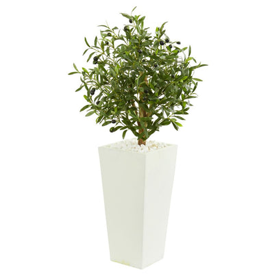 3.5’ Olive Artificial Tree in White Planter Default Title