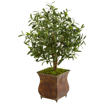 2.5’ Olive Artificial Tree in Metal Planter Default Title