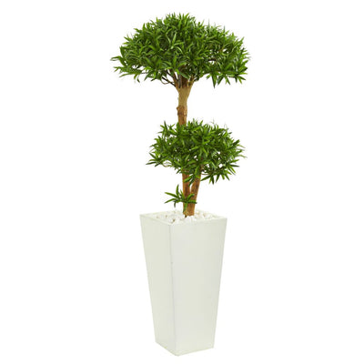 50” Bonsai Styled Podocarpus Artificial Tree in Tower Planter Default Title