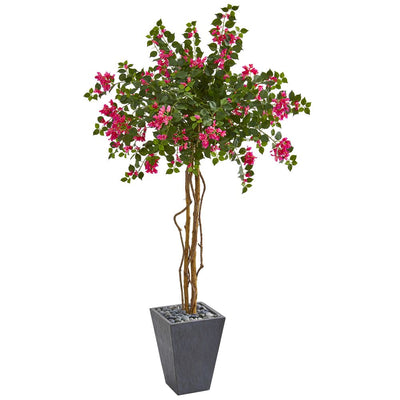 6.5’ Bougainvillea Artificial Tree in Decorative Planter Default Title