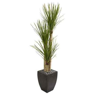 63” Yucca Artificial Tree in Black Planter Default Title