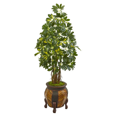 57” Schefflera Artificial Tree in Decorative Planter Default Title