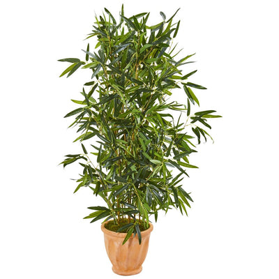 4.5’ Bamboo Artificial Tree in Terra Cotta Planter (Real Touch) UV Resistant (Indoor/Outdoor) Default Title