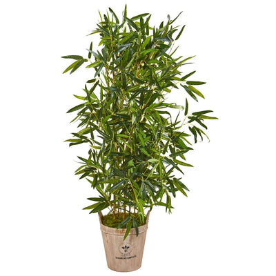 58” Bamboo Artificial Tree in Farmhouse Planter (Real Touch) Default Title