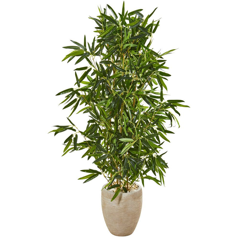 5’ Bamboo Artificial Tree in Sand Colored Planter (Real Touch) UV Resistant (Indoor/Outdoor) Default Title