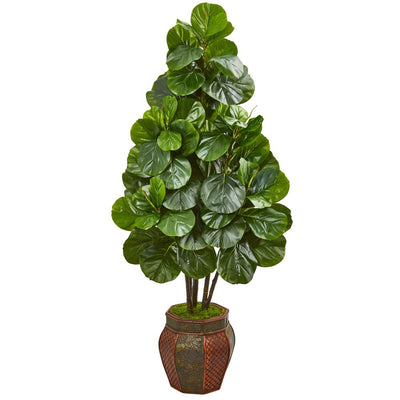 5’ Fiddle Leaf Fig Artificial Tree in Decorative Planter Default Title