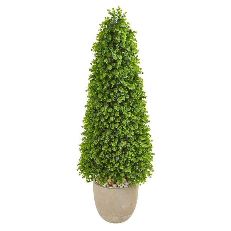 50” Eucalyptus Topiary Artificial Tree in Sandstone Planter (Indoor/Outdoor) Default Title