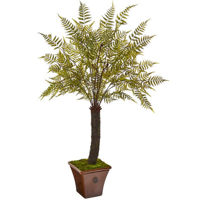 6’ Fern Artificial Plant in Brown Planter Default Title