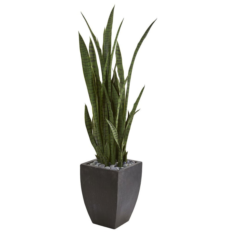 4.5’ Sansevieria Artificial Plant in Black Planter Default Title