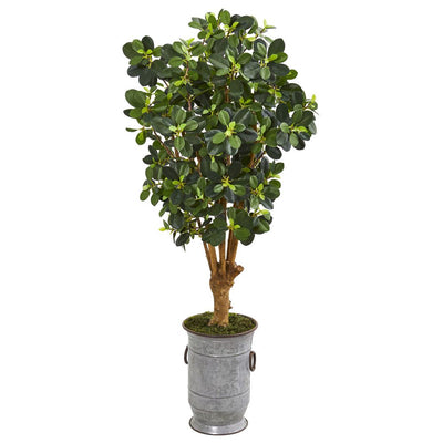 46” Panda Artificial Ficus Tree in Metal Urn Default Title