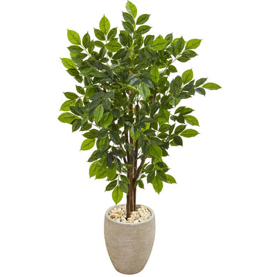 4.5’ River Birch Artificial Tree in Sand Colored Planter Default Title