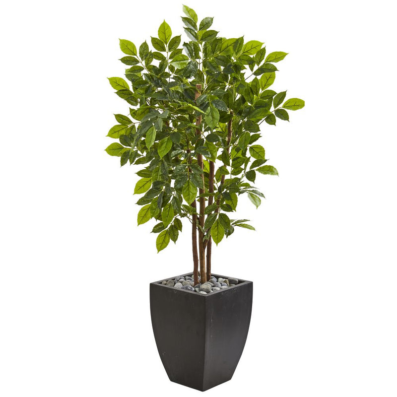 57” River Birch Artificial Tree in Black Planter Default Title