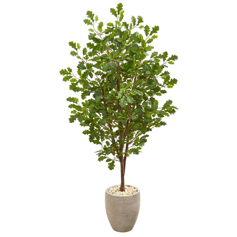 69” Oak Artificial Tree in Sand Colored Planter Default Title