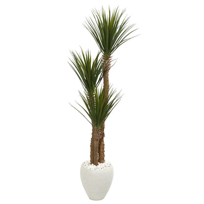 5.5’ Yucca Artificial Tree in White Planter Default Title