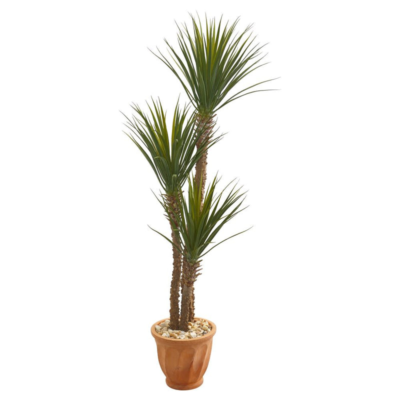 65” Yucca Rostrara Artificial Tree in Terra Cotta Planter Default Title