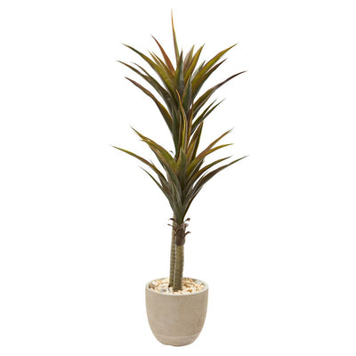 5’ Yucca Artificial Tree in Sandstone Planter Default Title