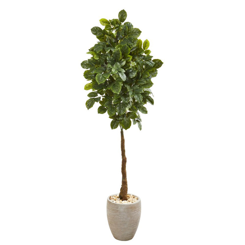 69” Beech Leaf Artificial Tree in Sand Colored Planter Default Title