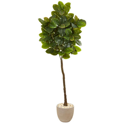 78” Rubber Leaf Artificial Tree in Sand Stone Planter (Real Touch) Default Title