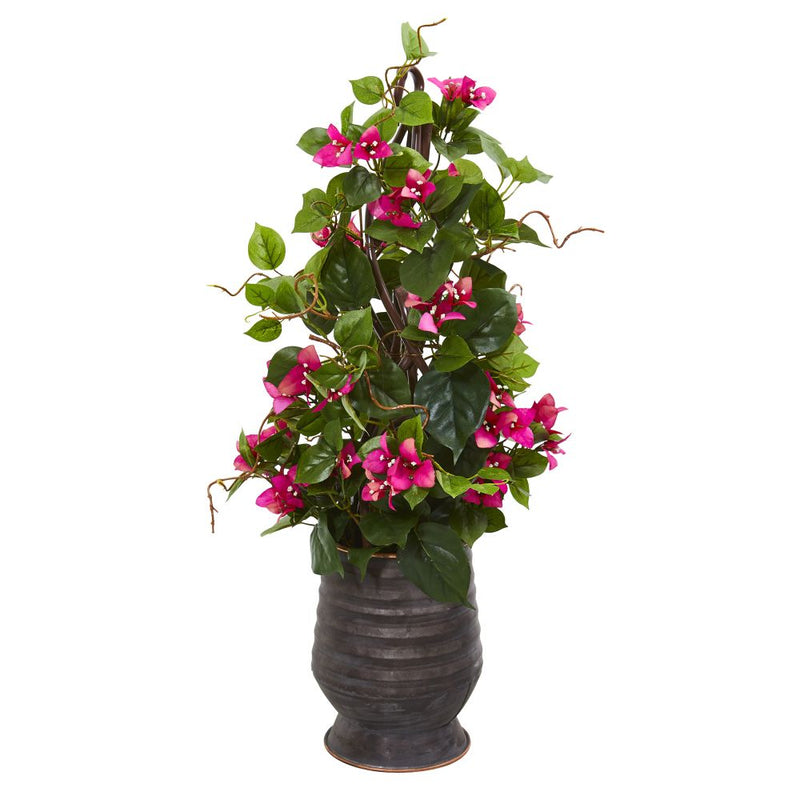 27” Bougainvillea Artificial Climbing Plant in Ribbed Planter Default Title