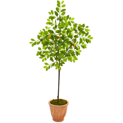 67” Lemon Artificial Tree in Terra-Cotta Planter Default Title