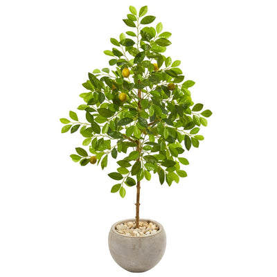 54” Lemon Artificial Tree in Sand Colored Planter Default Title