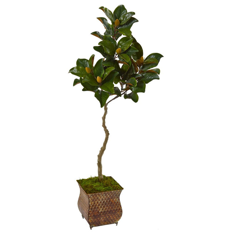 58” Magnolia Artificial Tree in Metal Planter Default Title