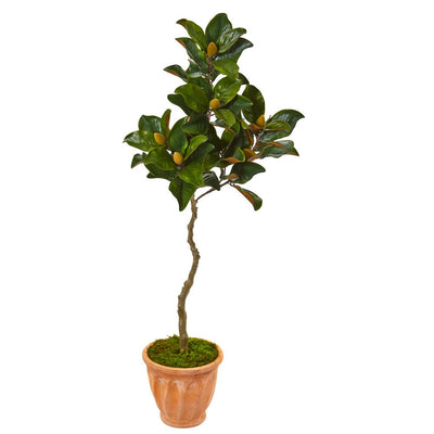 56” Magnolia Artificial Tree in Orange Planter Default Title