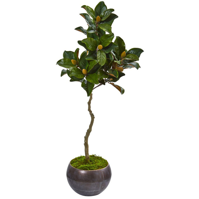 54” Magnolia Artificial Tree in Metal Bowl Default Title