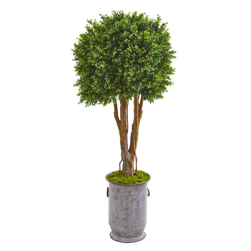 55” Boxwood Artificial Topiary Tree in Planter UV Resistant (Indoor/Outdoor) Default Title