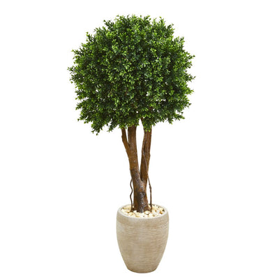 52” Boxwood Artificial Topiary Tree in Planter UV Resistant (Indoor/Outdoor) Default Title