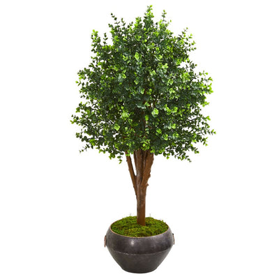 50” Eucalyptus Artificial Tree in Metal Bowl UV Resistant (Indoor/Outdoor) Default Title