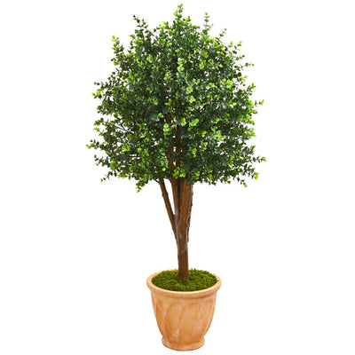 52” Eucalyptus Artificial Tree in Terra-Cotta Planter UV Resistant (Indoor/Outdoor) Default Title