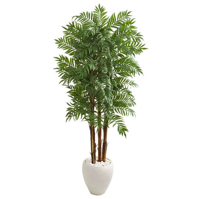 6’ Parlour Artificial Palm Tree in White Planter Default Title