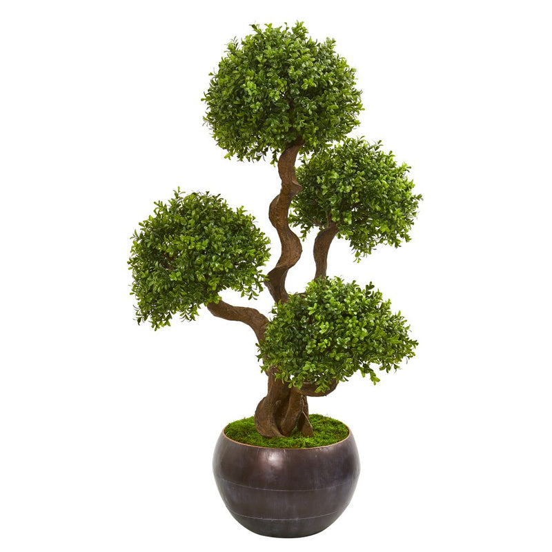 44” Four Ball Boxwood Artificial Topiary Tree in Planter Default Title