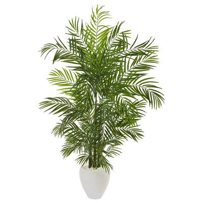 64” Areca Palm Artificial Tree in White Planter UV Resistant (Indoor/Outdoor) Default Title